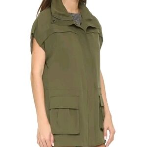 Alice + Olivia Women's Sleeveless Vest Jacket in Olive Green. Size L